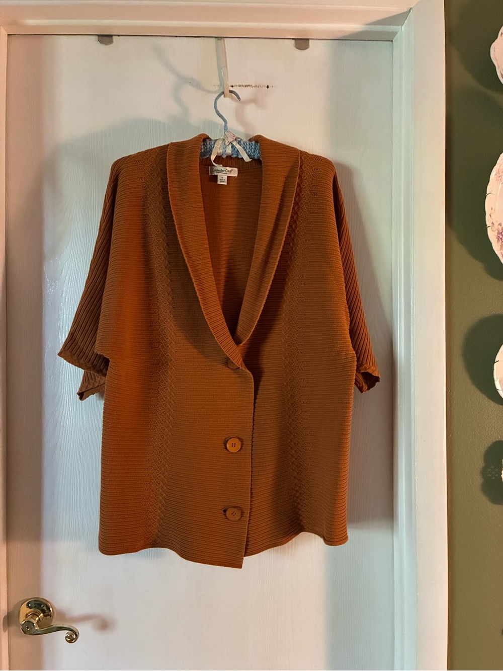 Coldwater Creek Rust Shawl-Collar Button Front Top